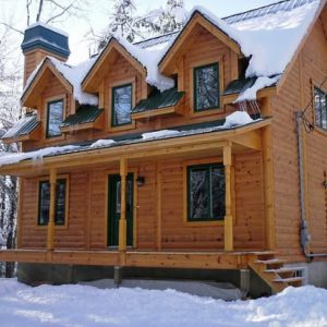 Chalet en bardage bois arrondi